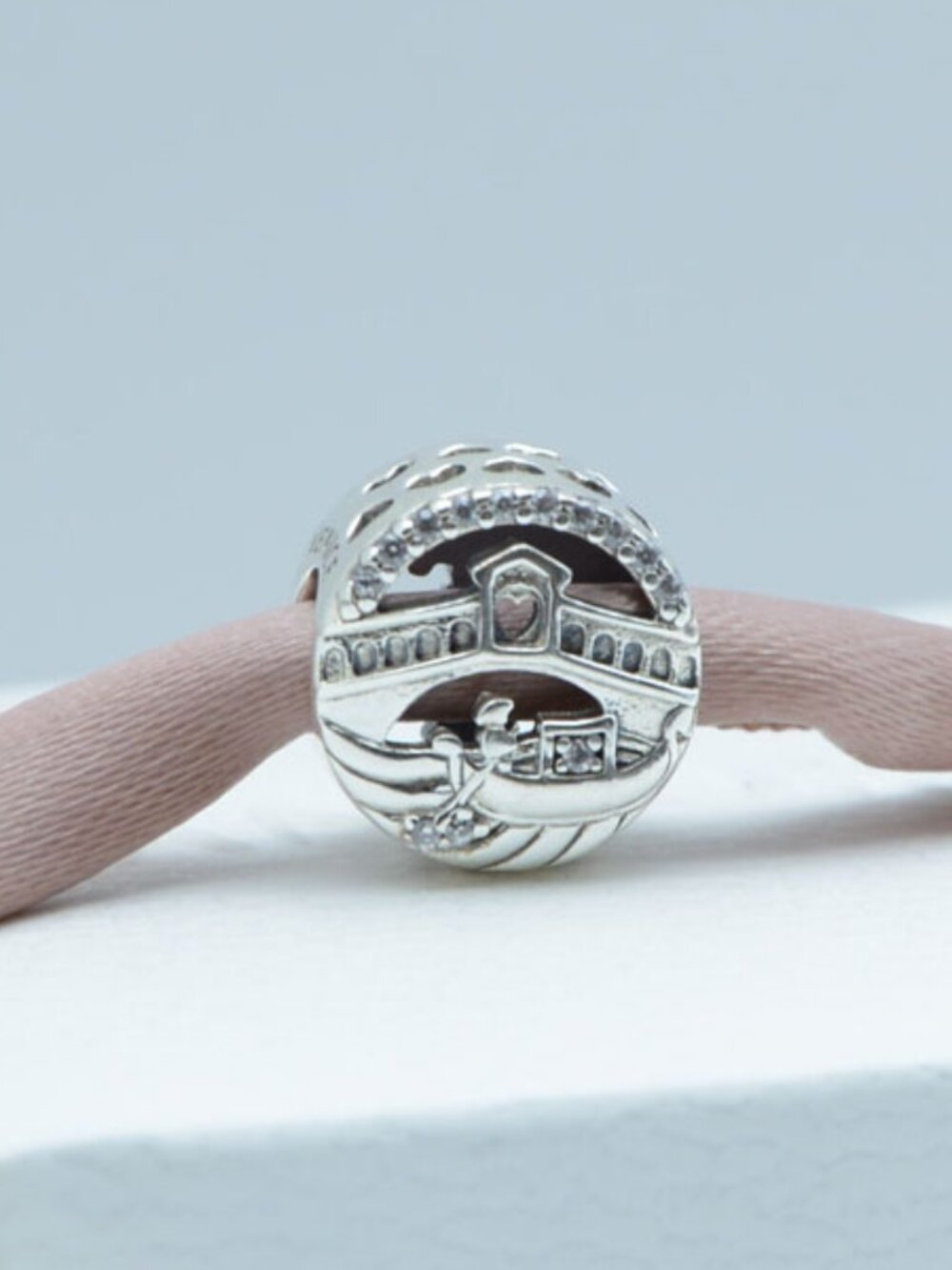 Venice Rialto Bridge Openwork Charm S925 Sterling Silver with box